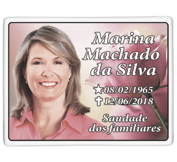 Foto em porcelana retangular