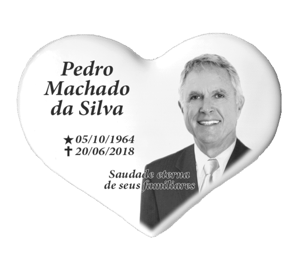 Coração de porcelana com letreiro