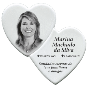 Coração duplo de porcelana