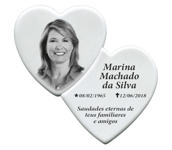 Coração duplo de porcelana