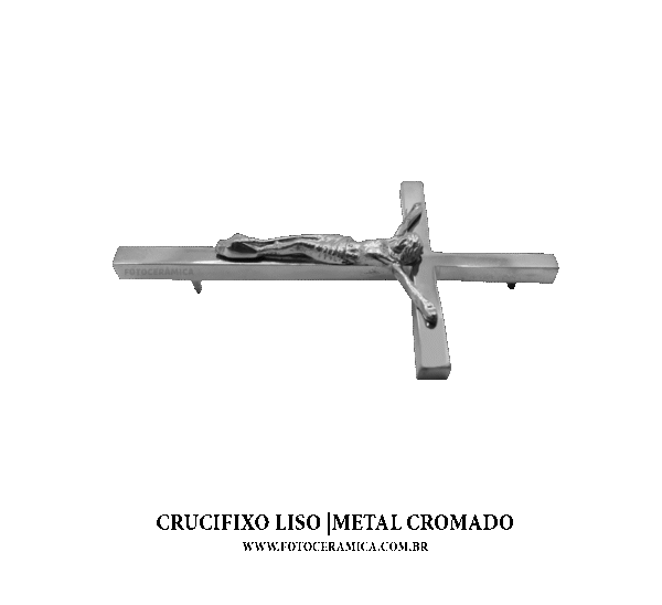 0322. Crucifixo Liso Cromado/Dourado - Imagem 2