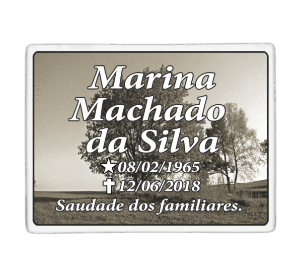 Porcelana Sépia com letreiro