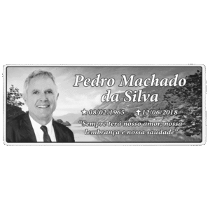 Placa Retangular de Porcelana PB c/ Letreiro 10x25cm