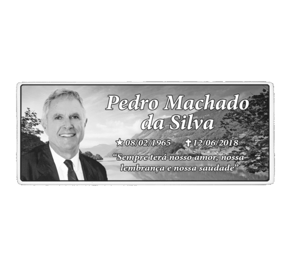 Placa Retangular de Porcelana PB c/ Letreiro 10x25cm